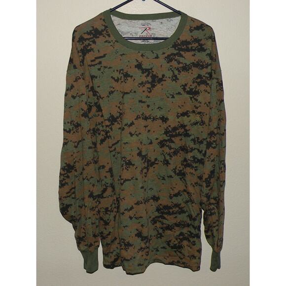 Rothco Men’s 2XL XXL LS Crewneck T Shirt Digital Camo - Picture 1 of 3